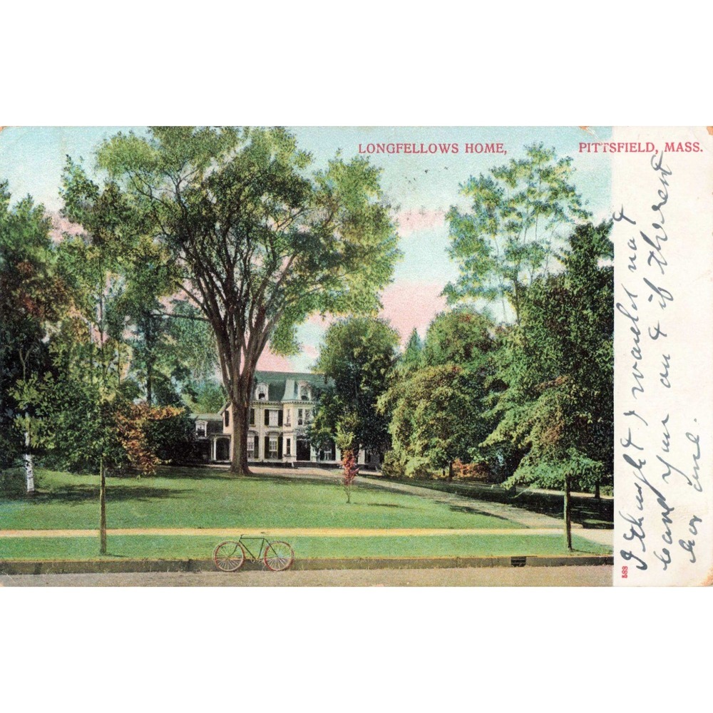 Vintage 1907 Longfellow's Home Pittsfield Mass Postcard AC Bosselman Germany - Picture 1 of 2